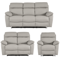 Dandrea Genuine Leather Light Grey Electric Power Recliner 3+2+1 Seater  Sofa Set