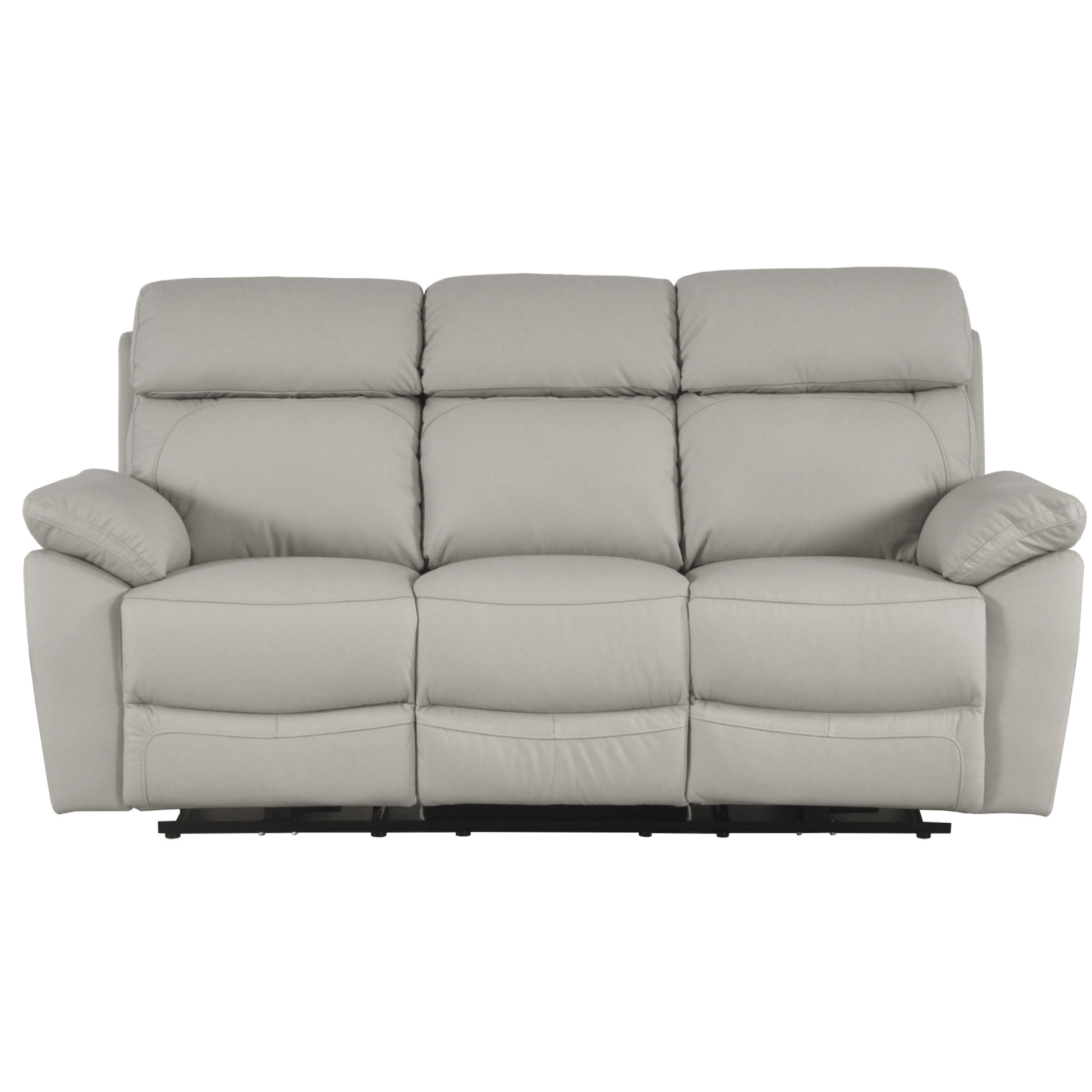 Gray reclining sofa on a white background