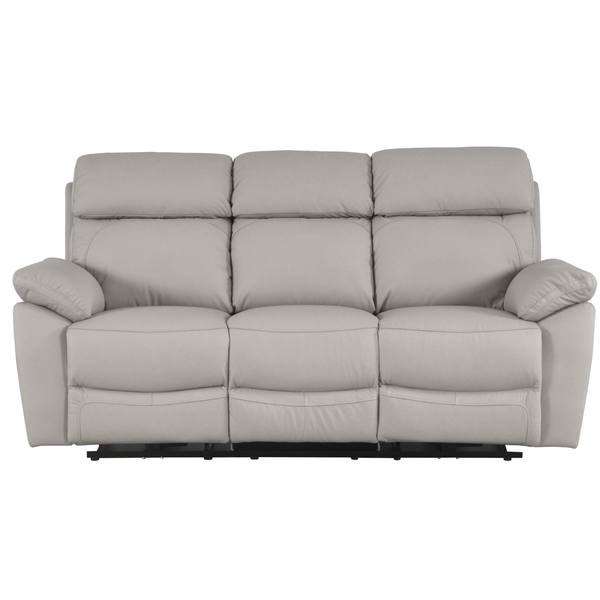 Dandrea Genuine Leather Light Grey Electric Power Recliner 3 Seater Sofa