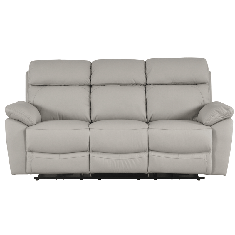 Gray reclining sofa on a white background