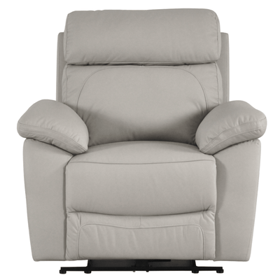 Dandrea Genuine Leather Light Grey Electric Power Recliner Armchair
