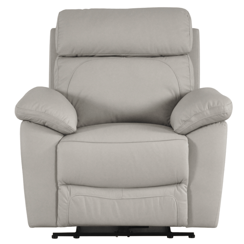 Dandrea Genuine Leather Light Grey Electric Power Recliner Armchair