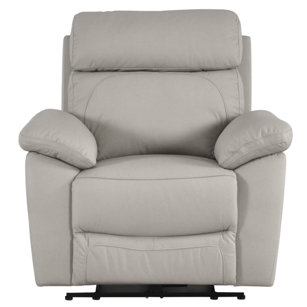 Dandrea Genuine Leather Light Grey Electric Power Recliner Armchair