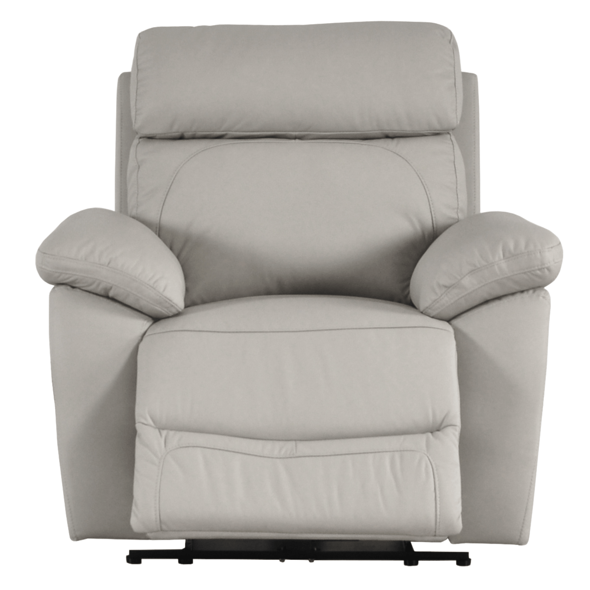 Gray recliner chair on a white background
