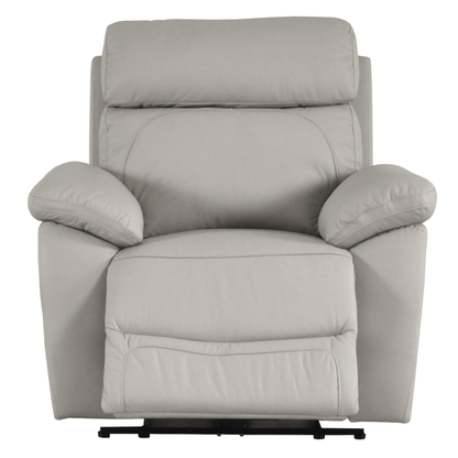 Gray recliner chair on a white background