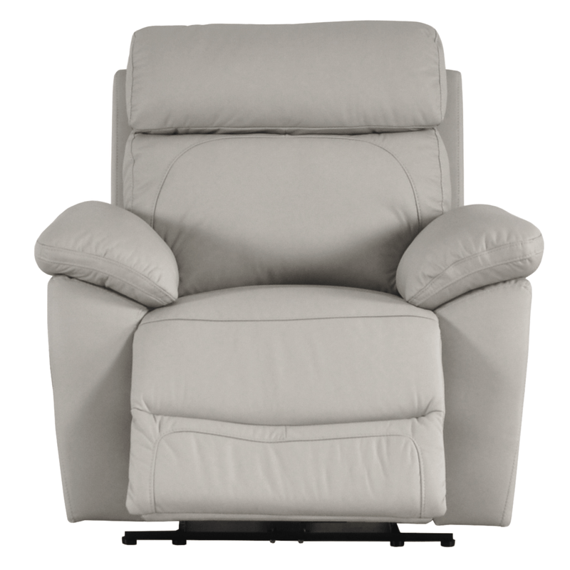Gray recliner chair on a white background