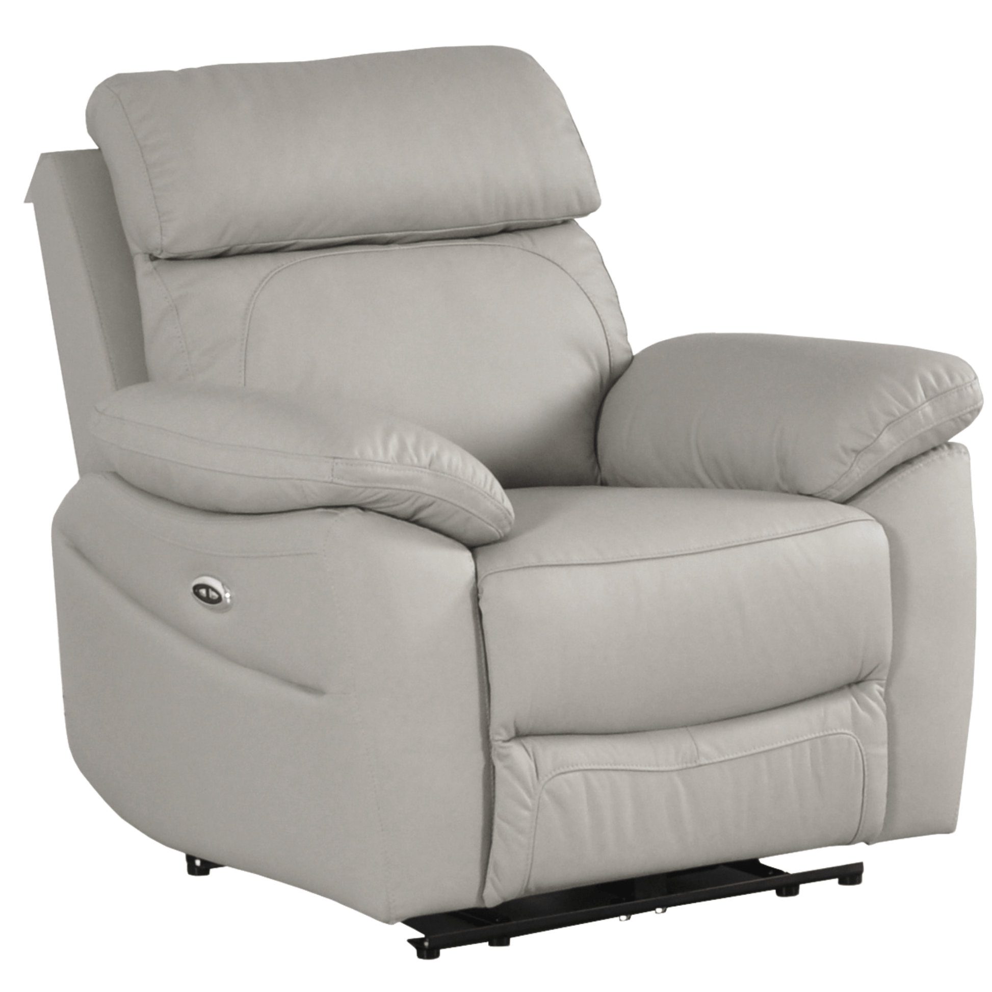 Gray recliner chair on a white background