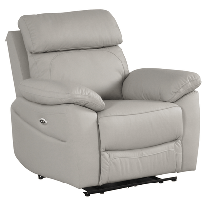 Gray recliner chair on a white background