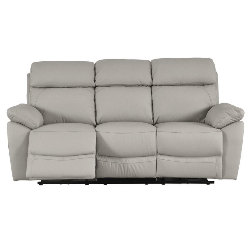 Gray reclining sofa on a white background