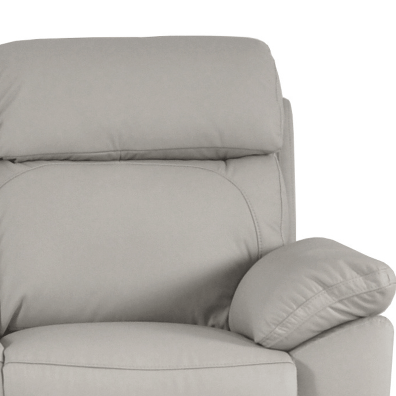 close up of grey leather sofa of backrest