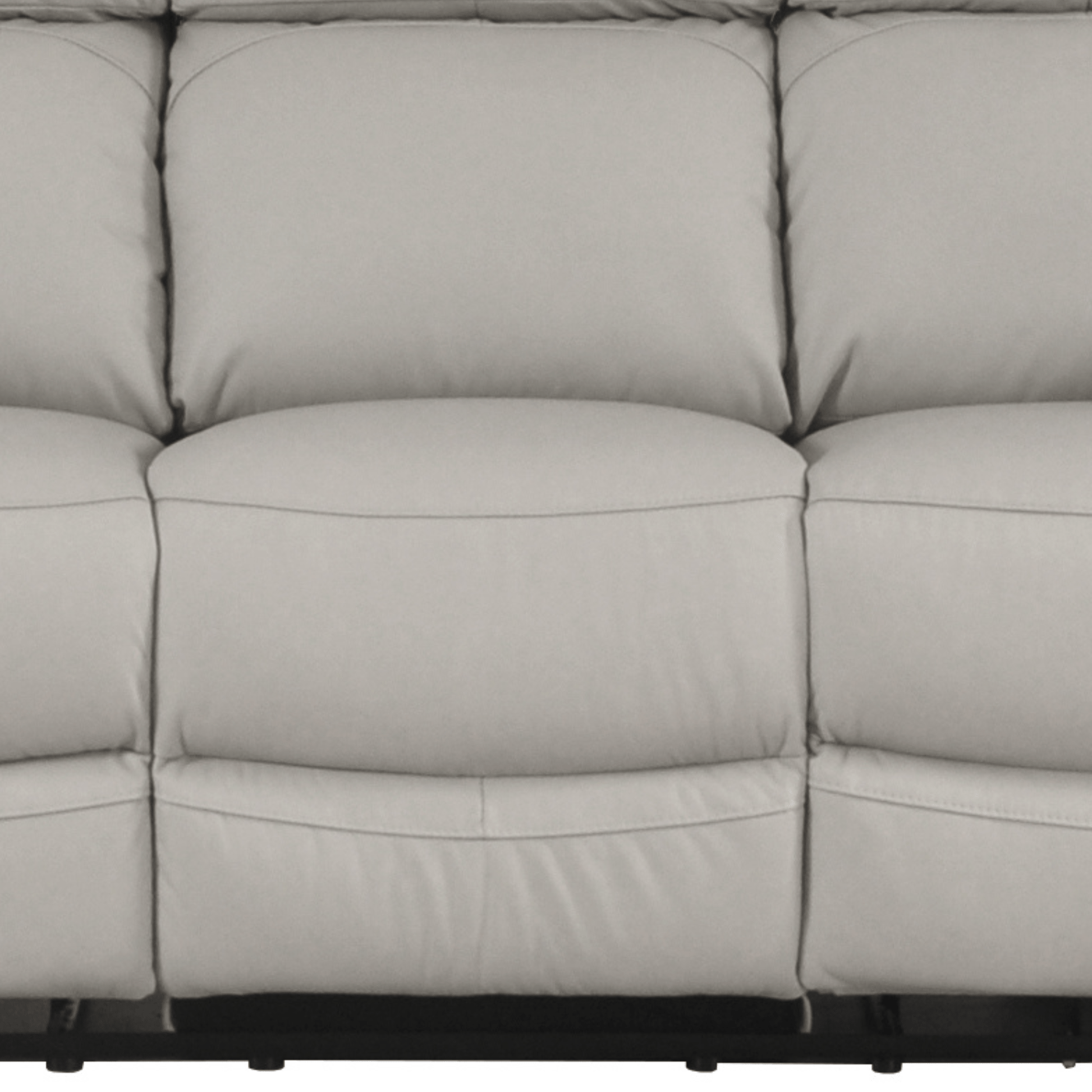 close up of grey leather sofa bottom