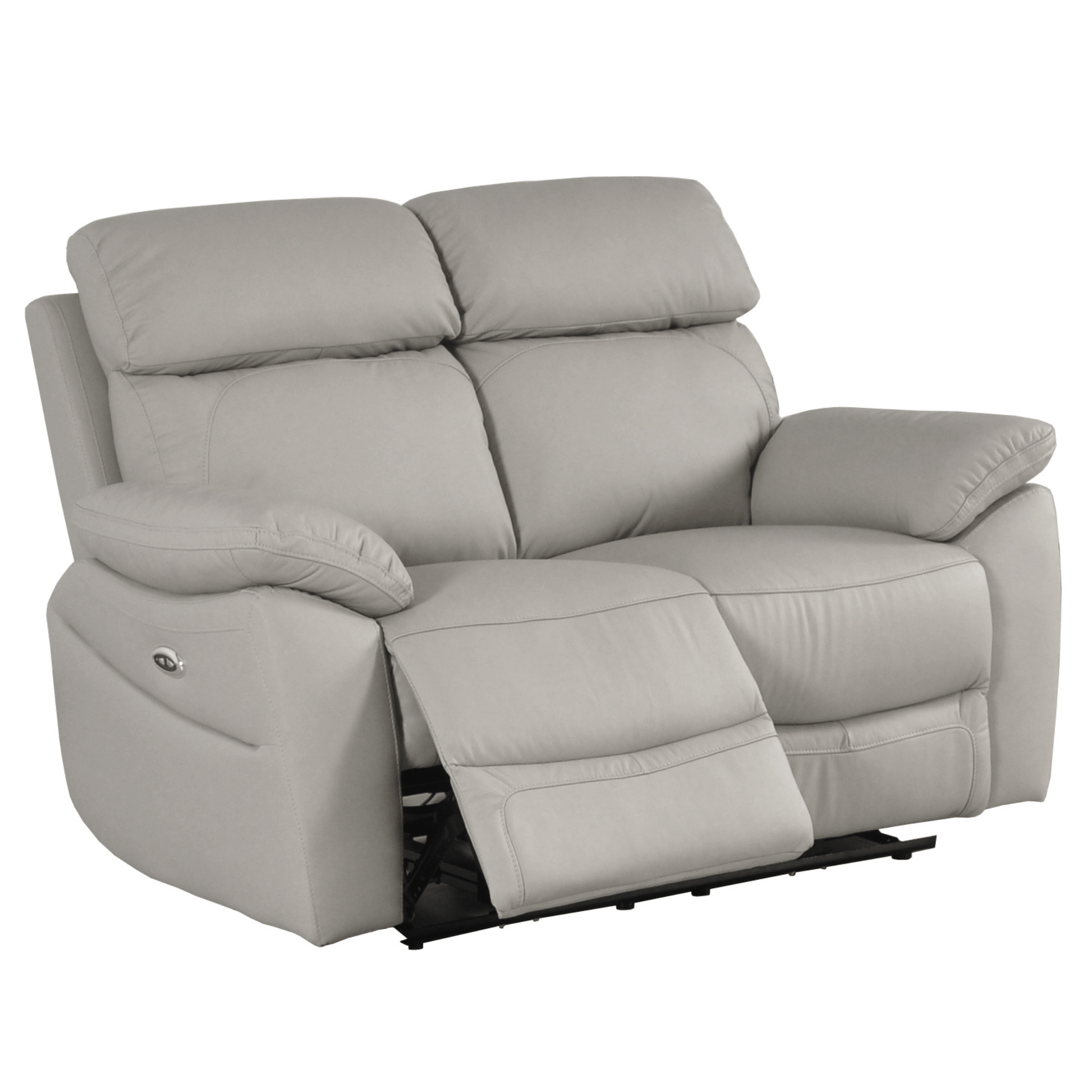 Gray reclining sofa on a white background