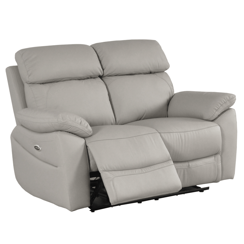 Gray reclining sofa on a white background