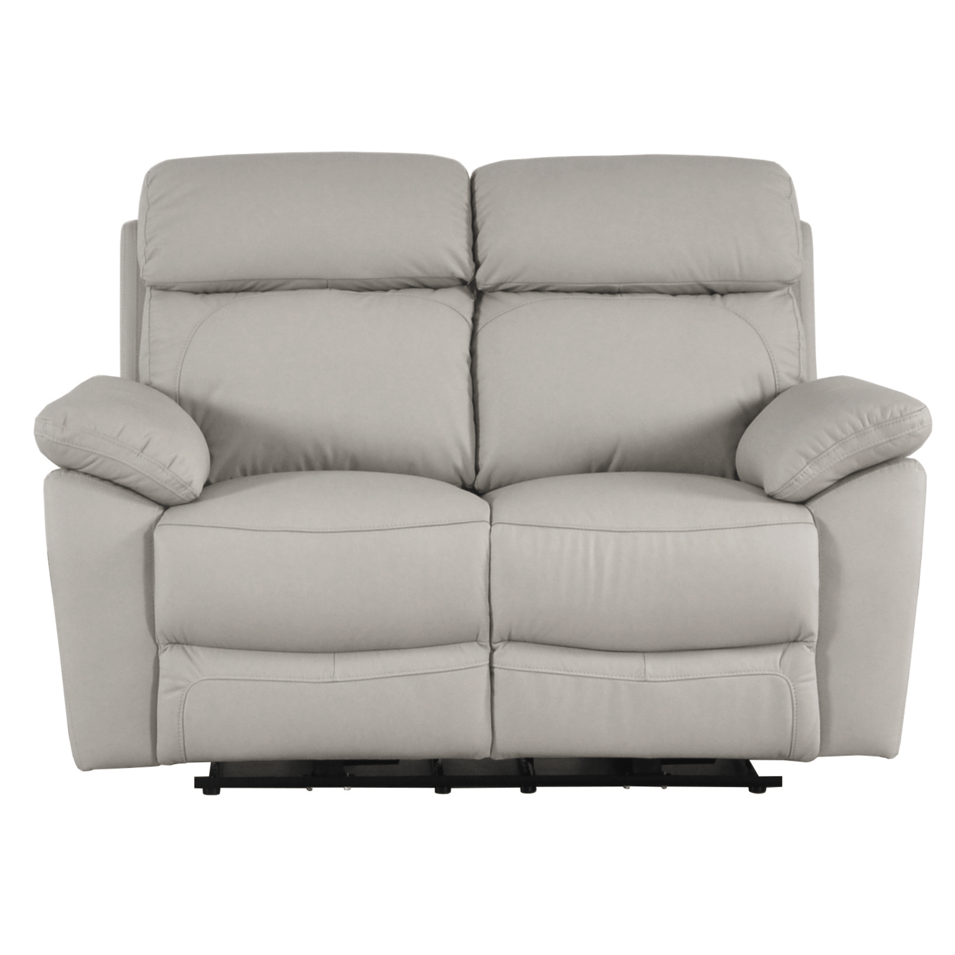 Gray leather reclining sofa on a white background