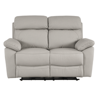 Dandrea Genuine Leather Light Grey Electric Power Recliner 2 Seater Sofa