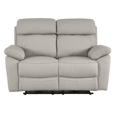 Dandrea Genuine Leather Light Grey Electric Power Recliner 2 Seater Sofa