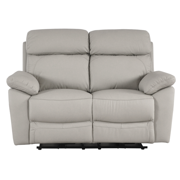 Dandrea Genuine Leather Light Grey Electric Power Recliner 2 Seater Sofa