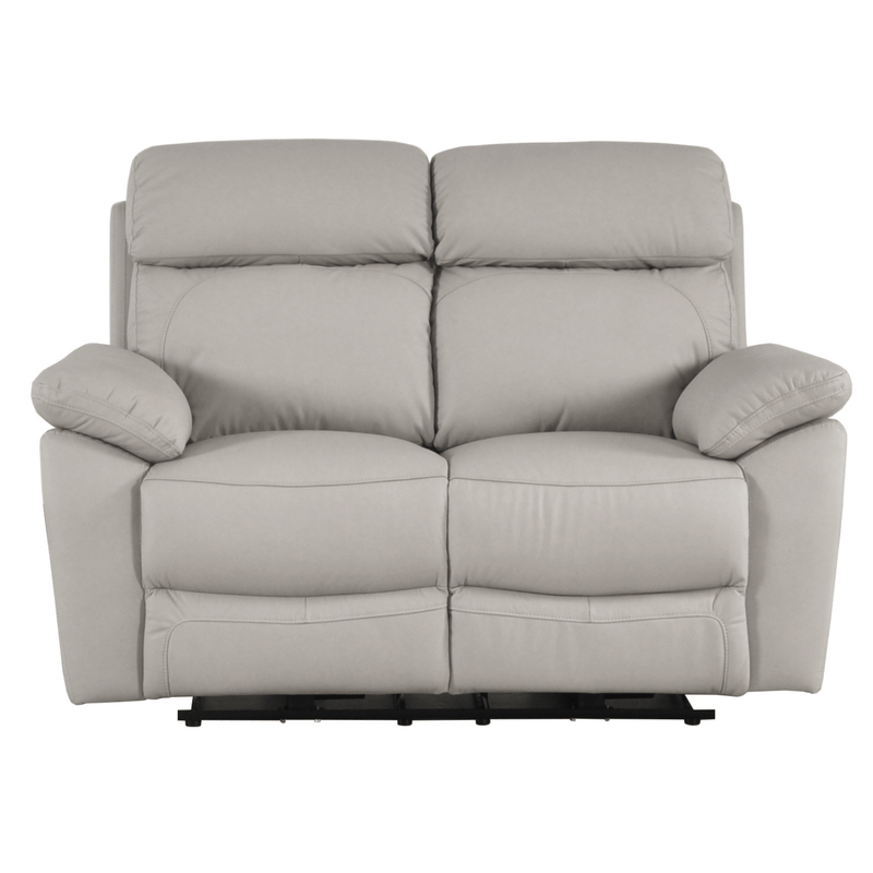 Gray leather reclining sofa on a white background