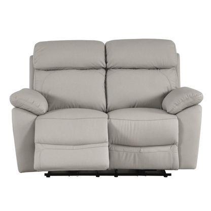Gray reclining sofa on a white background