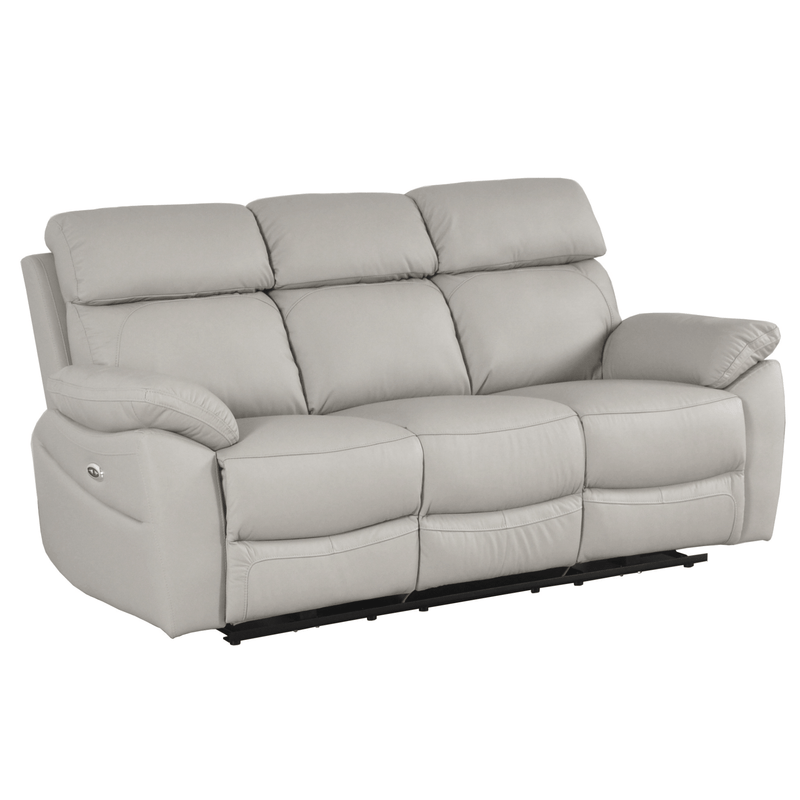 Gray reclining sofa on a white background