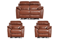 Dandrea Genuine Leather Tan  Electric Power Recliner 2+1+1 Seater Sofa Set