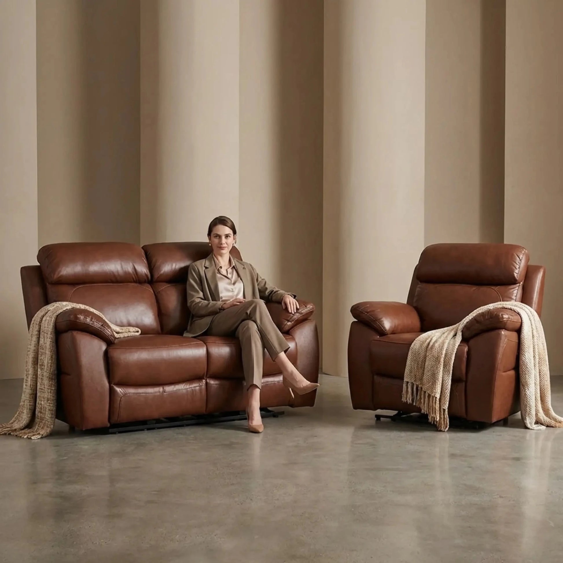 dandrea-genuine-leather-tan-recliner-sofa-set