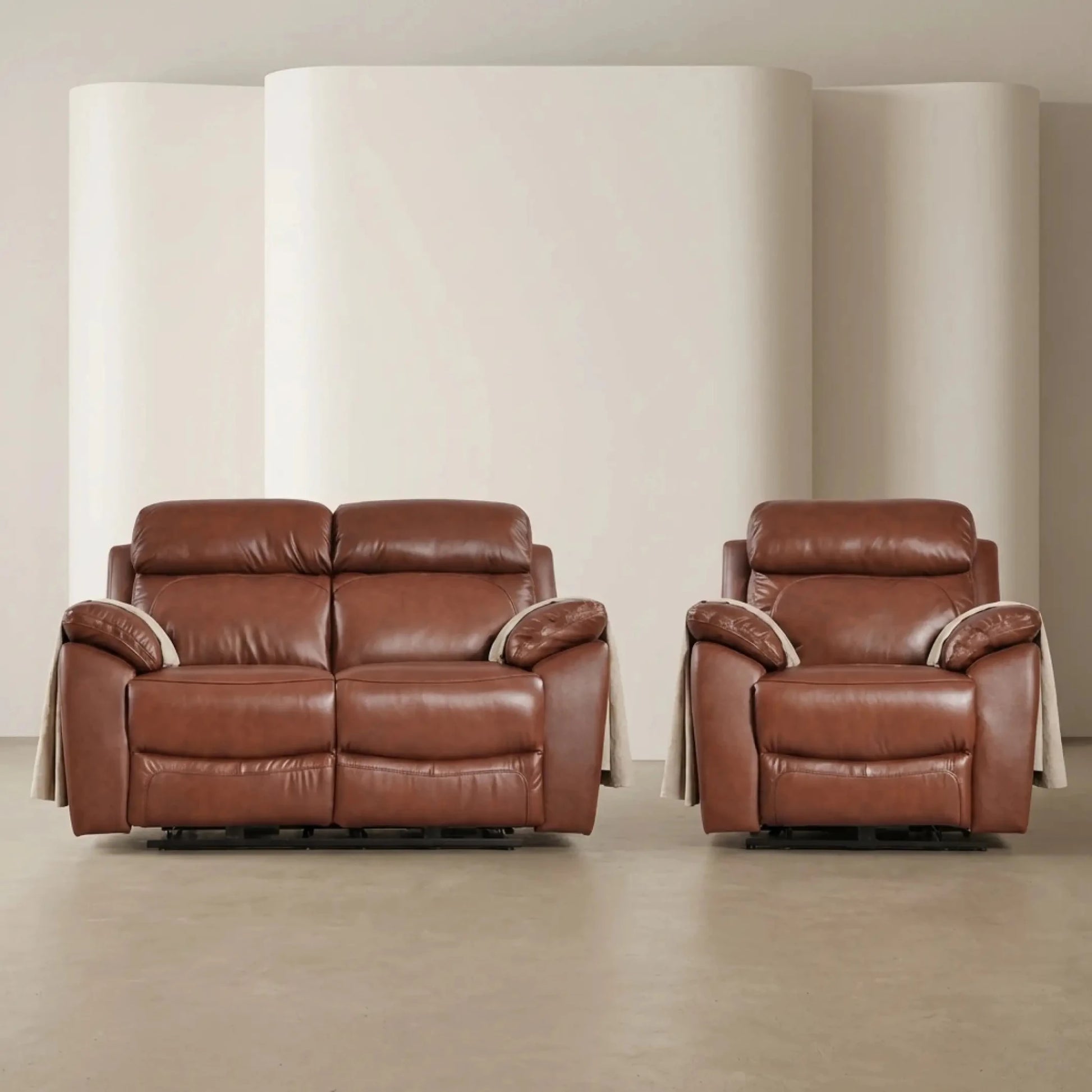 dandrea-genuine-leather-tan-electric-recliner-sofa-set