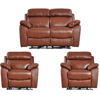 Dandrea Genuine Leather Tan  Electric Power Recliner 2+1+1 Seater Sofa Set