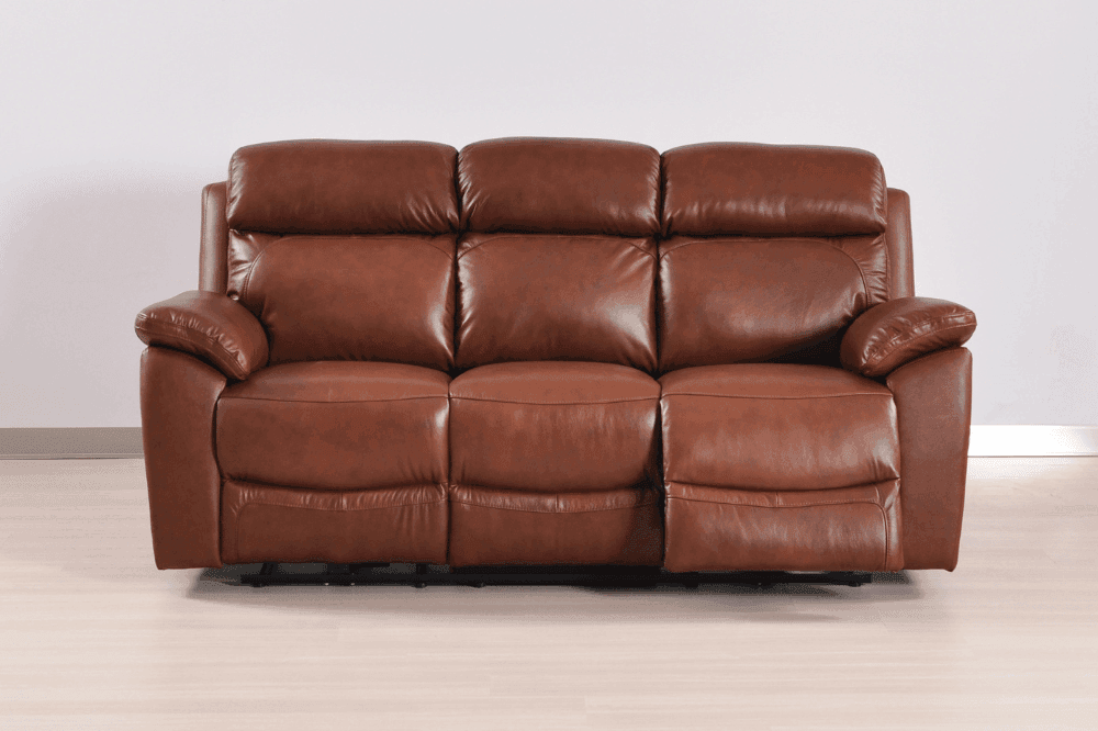 Dandrea Genuine Leather Tan Electric Power Recliner 3+1+1 Seater Sofa Set