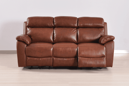 Dandrea Genuine Leather Tan Electric Power Recliner 3+1+1 Seater Sofa Set
