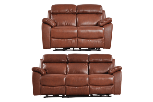 Dandrea Genuine Leather Tan Electric Power Recliner 3+2 Seater Sofa Set