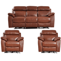 Dandrea Genuine Leather Tan Electric Recliner 3+1+1 Seater Sofa Set