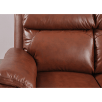 Brown leather recliner chair on a white background