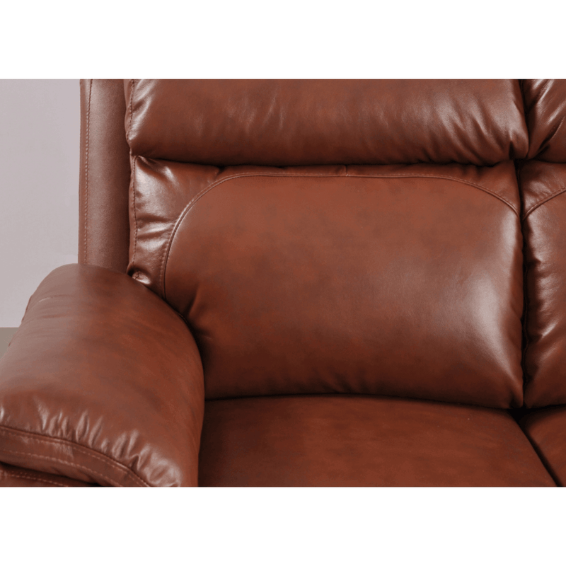 Brown leather recliner chair on a white background