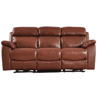Dandrea Genuine Leather Tan Electric Power Recliner 3 Seater Sofa