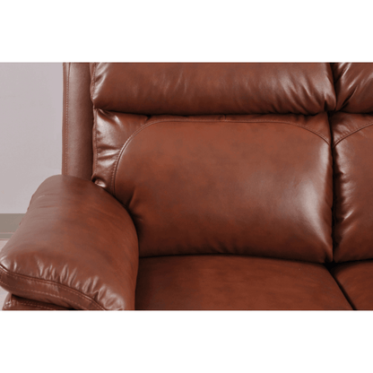 Brown leather recliner chair on a white background