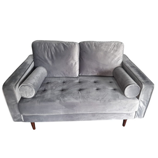 Outlet Scott Grey Velvet 2 Seater Sofa