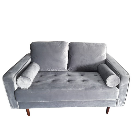 Outlet Scott Grey Velvet 2 Seater Sofa