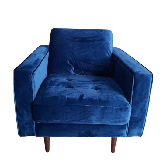 Outlet Scott Blue Velvet Armchair