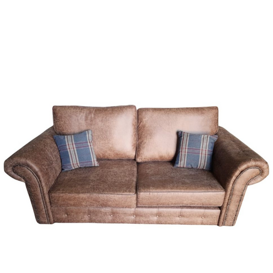 Outlet Oakland Tan Fabric  3 Seater Sofa