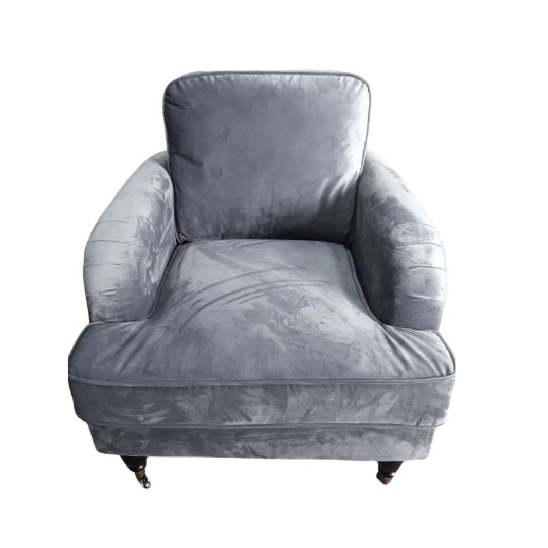 Outlet Rupert Grey Velvet Armchair