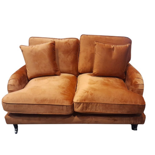 Outlet Rupert Orange Velvet 2 Seater Sofa