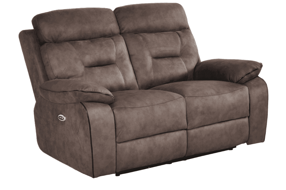 Foster Brown Fabric Electric Recliner 2+1 Seater  Sofa Set