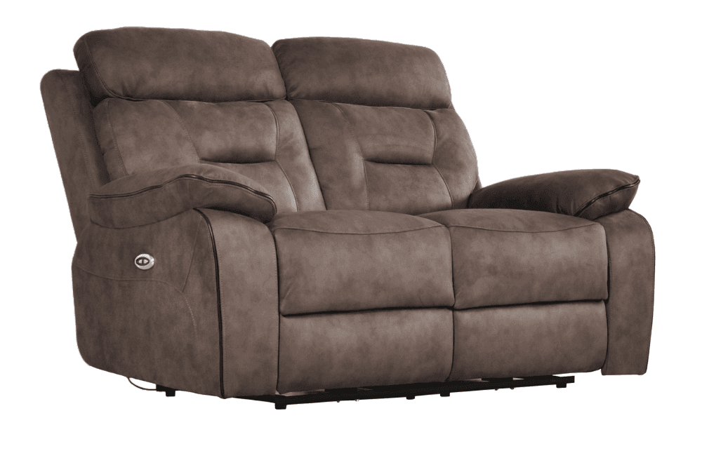 Foster Brown Fabric Electric Recliner 2+1 Seater  Sofa Set