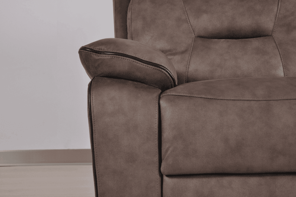 Foster Brown Fabric Electric Recliner 2+1 Seater  Sofa Set