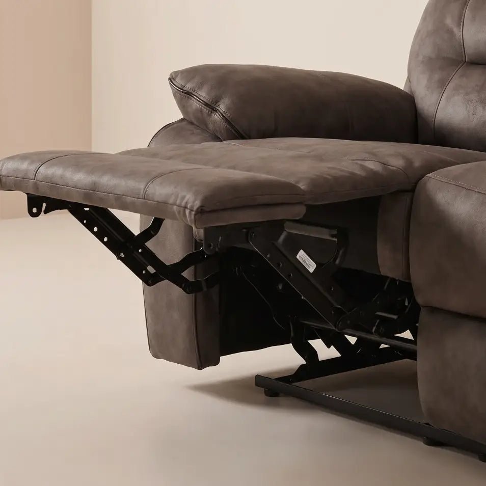 Foster Brown Fabric Electric Recliner 2 Seater - Furniture Instore