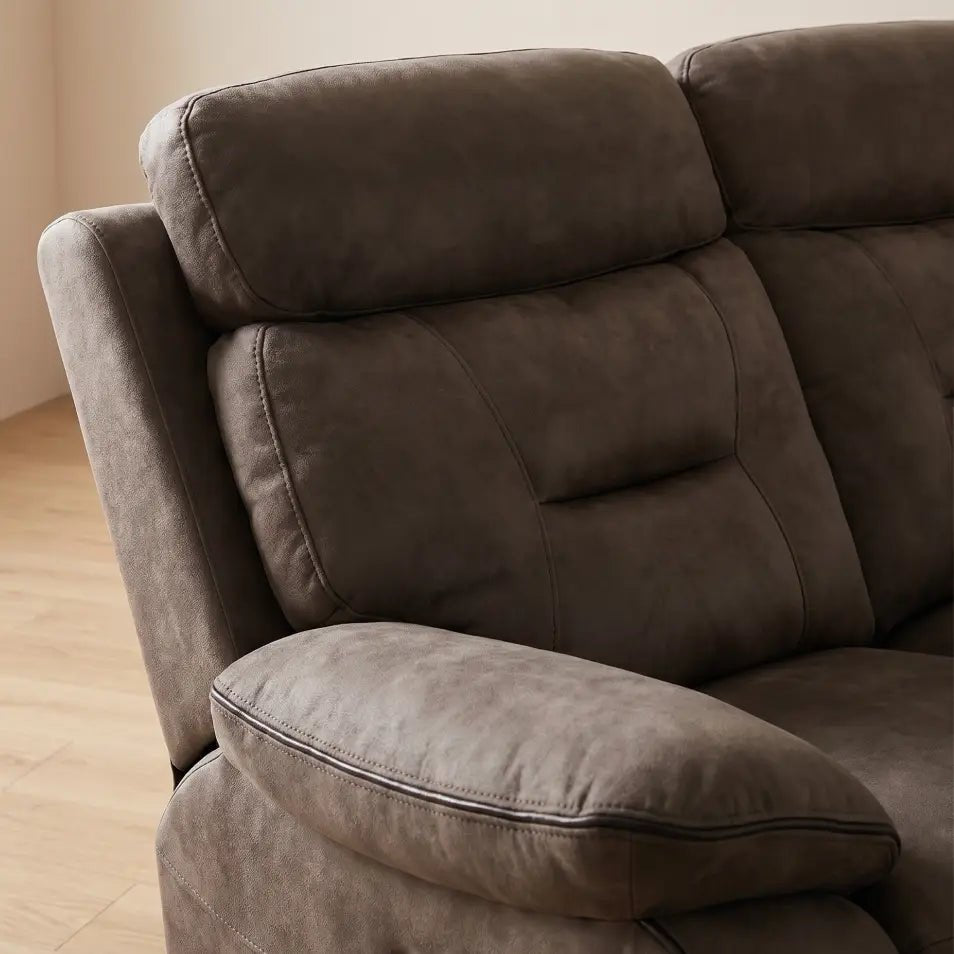 Foster Brown Fabric Electric Recliner 2 Seater - Furniture Instore