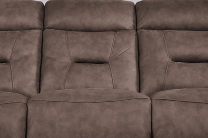Foster Brown Fabric Electric Recliner 3+1+1 Seater Sofa Set