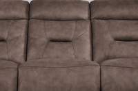 Close-up of Foster Brown Fabric Electric Recliner 3-Seater Sofa – FurnitureInStore