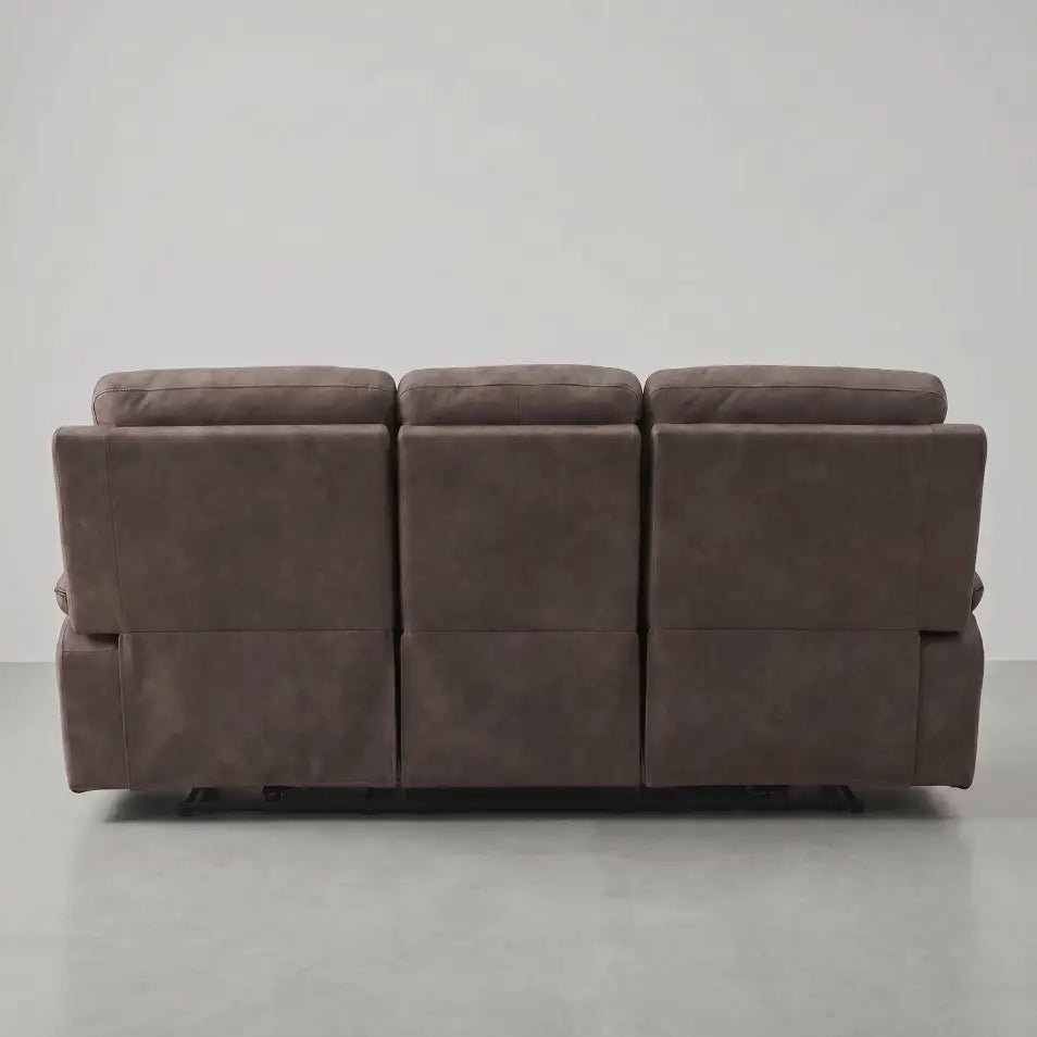 Foster Brown Fabric Electric Recliner 3 Seater Sofa - Furniture Instore